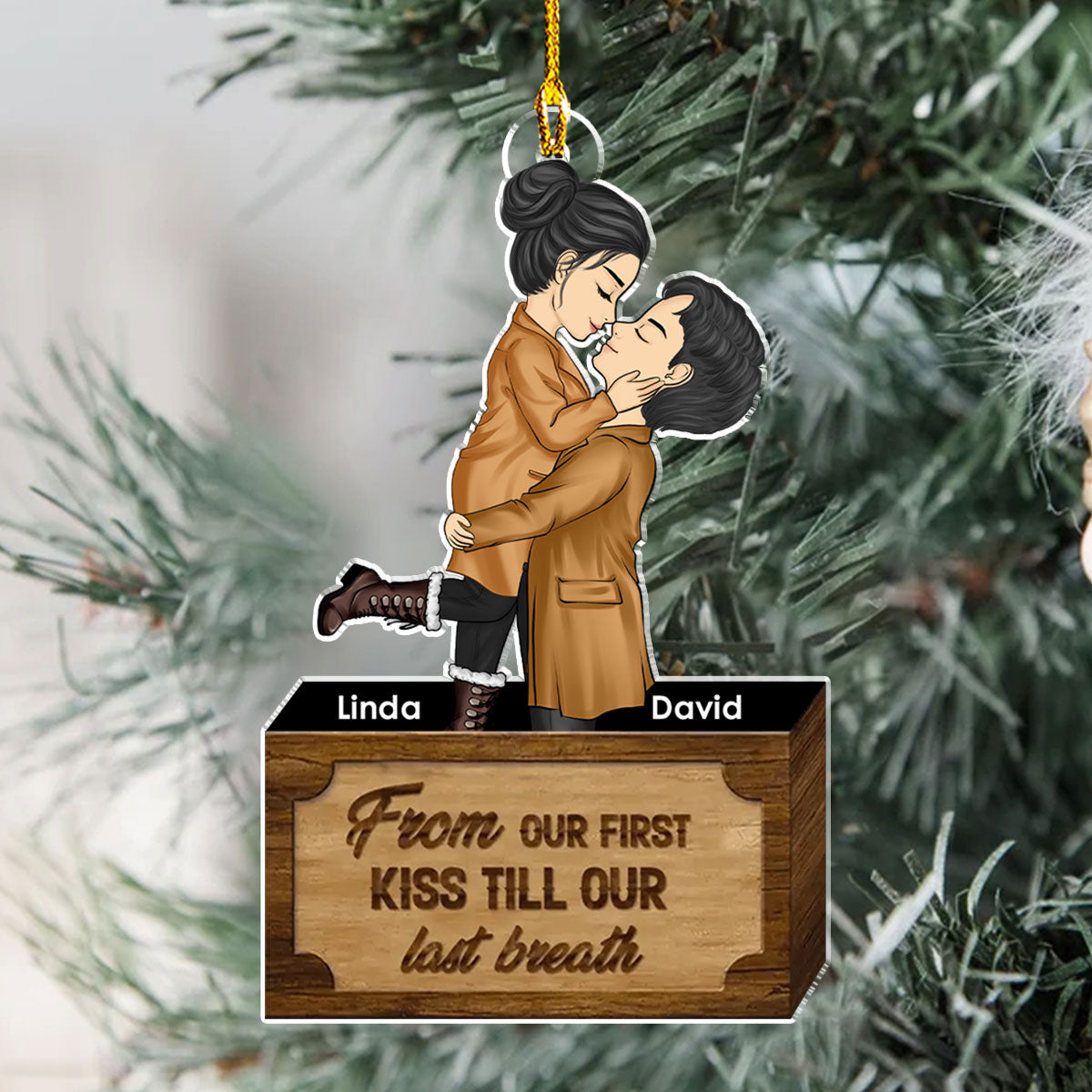 Custom Couple Christmas Ornament, Anniversary Gift •  For The Best Partner - Personalized Acrylic Ornament
