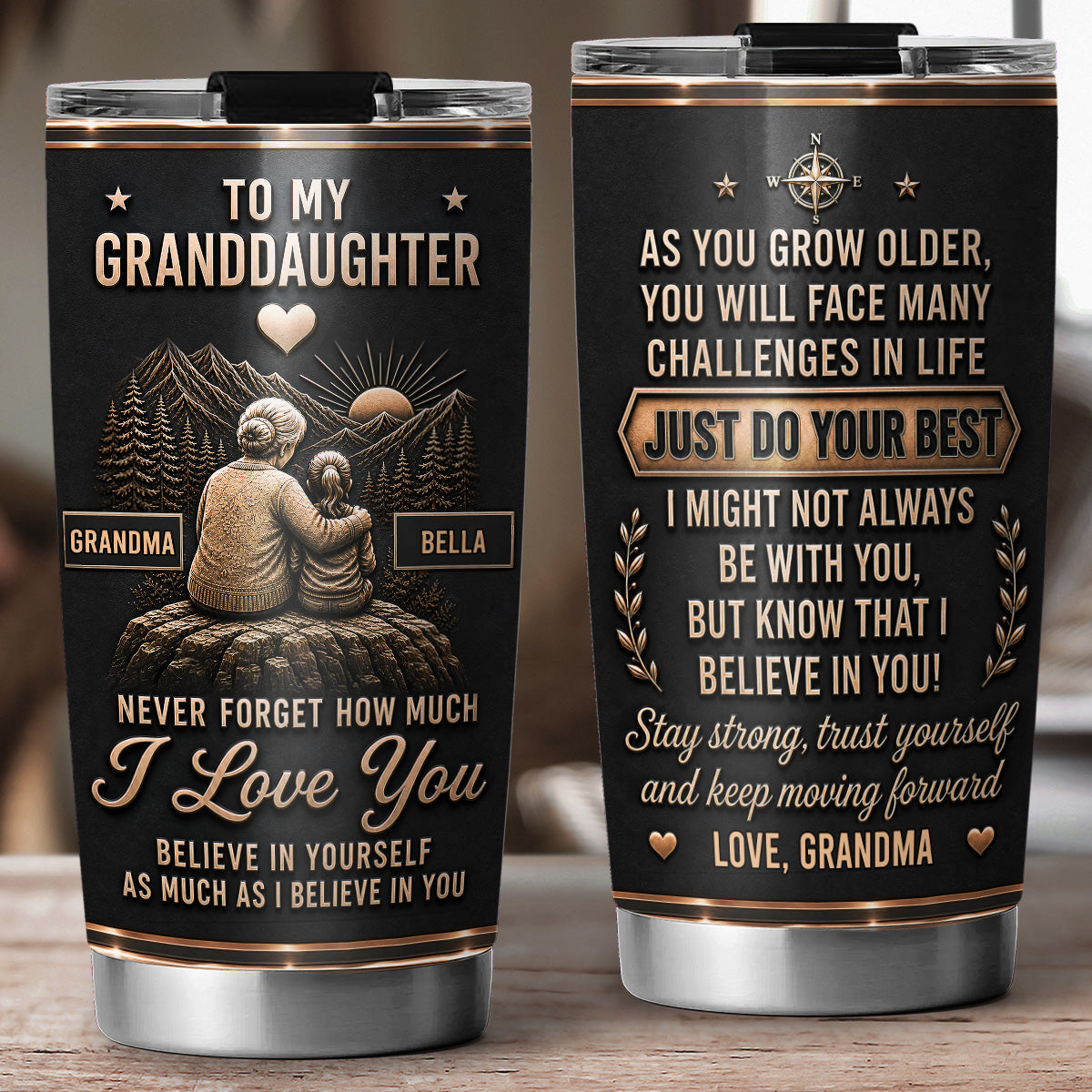 Custom Christmas Birthday Gifts For Granddaughter, Daughter • My Greatest Little Blessing - Personalized 3D Effect Tumbler