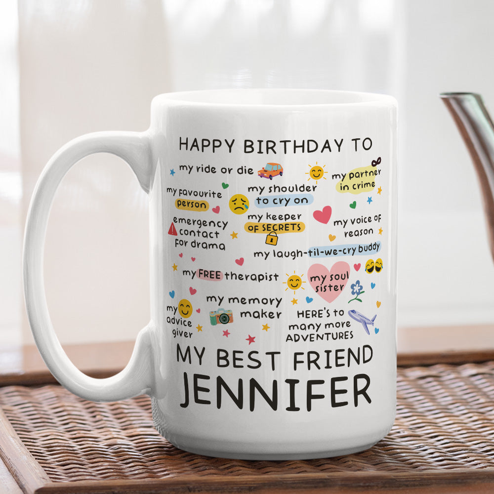 Custom Best Friend, Christmas & Birthday Friendship Keepsake Gift • True Friends Are Rare - Personalized Coffee Mug
