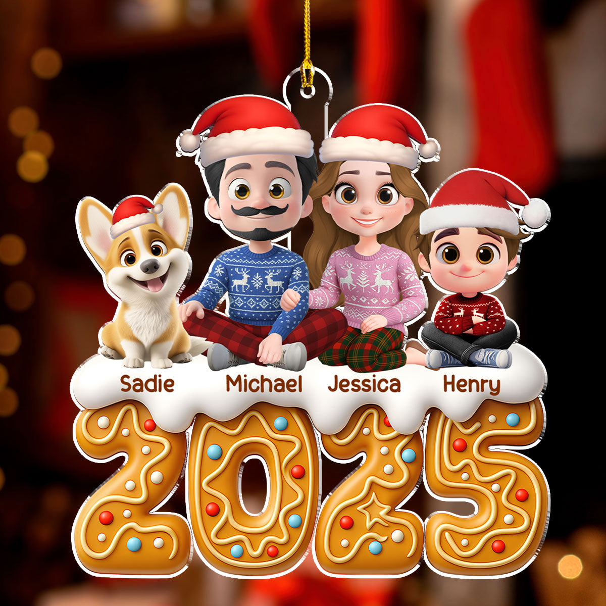 Custom Family Ornament, Christmas Gift for Family Members •  Family Of The Year - Personalized Acrylic Ornament