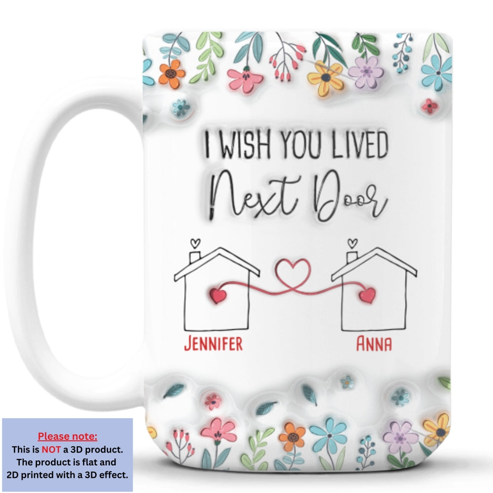 Custom Best Friend, Christmas & Birthday Friendship Keepsake Gift • I Wish - Personalized 3D Inflated Effect Mug