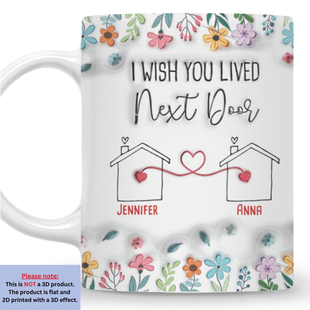 Custom Best Friend, Christmas & Birthday Friendship Keepsake Gift • I Wish - Personalized 3D Inflated Effect Mug