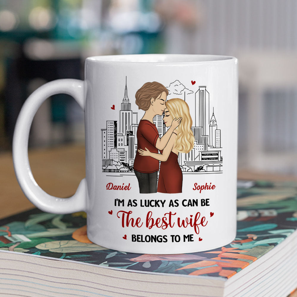 Custom Anniversary Keepsake Gifts For Couple • As Lucky As Can Be - Personalized Coffee Mug