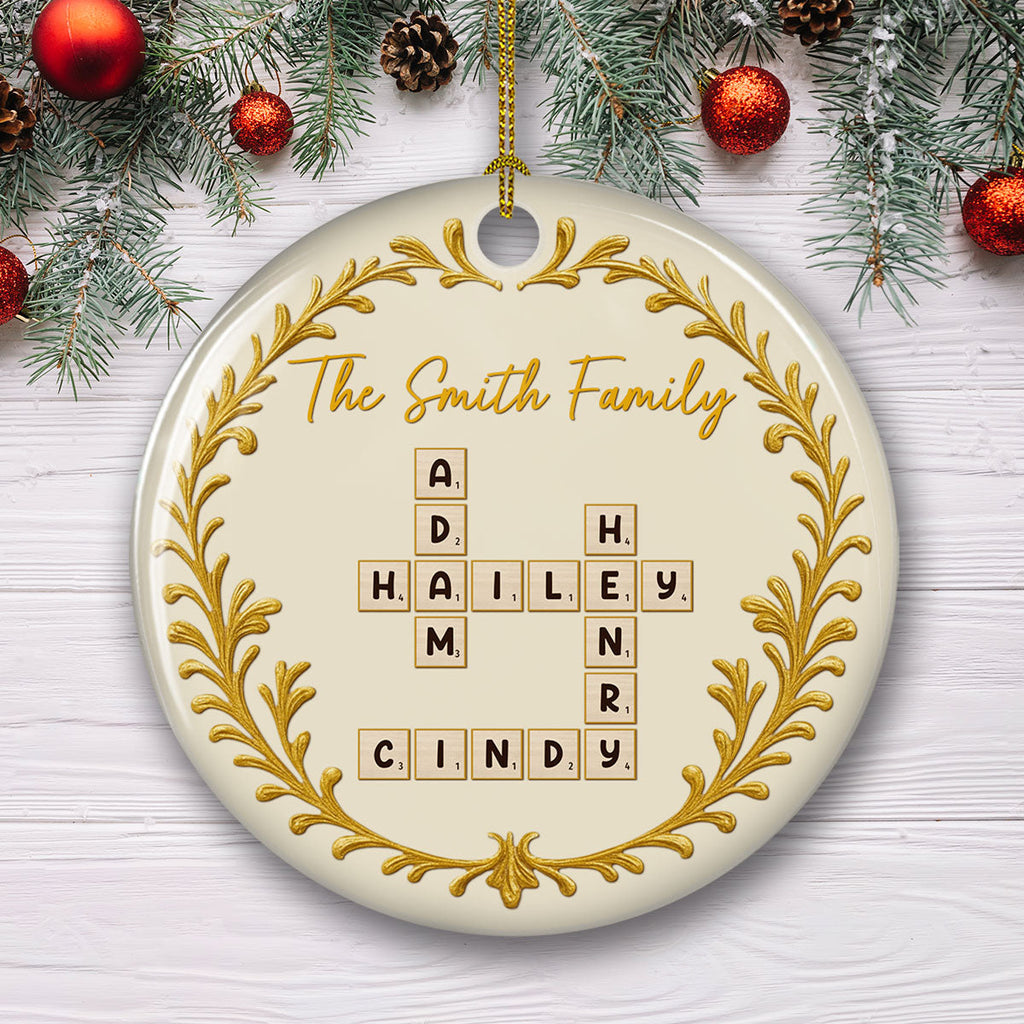 Custom Family Ornament, Christmas Gift for Family Members •  The Family - Personalized Ceramic Ornament