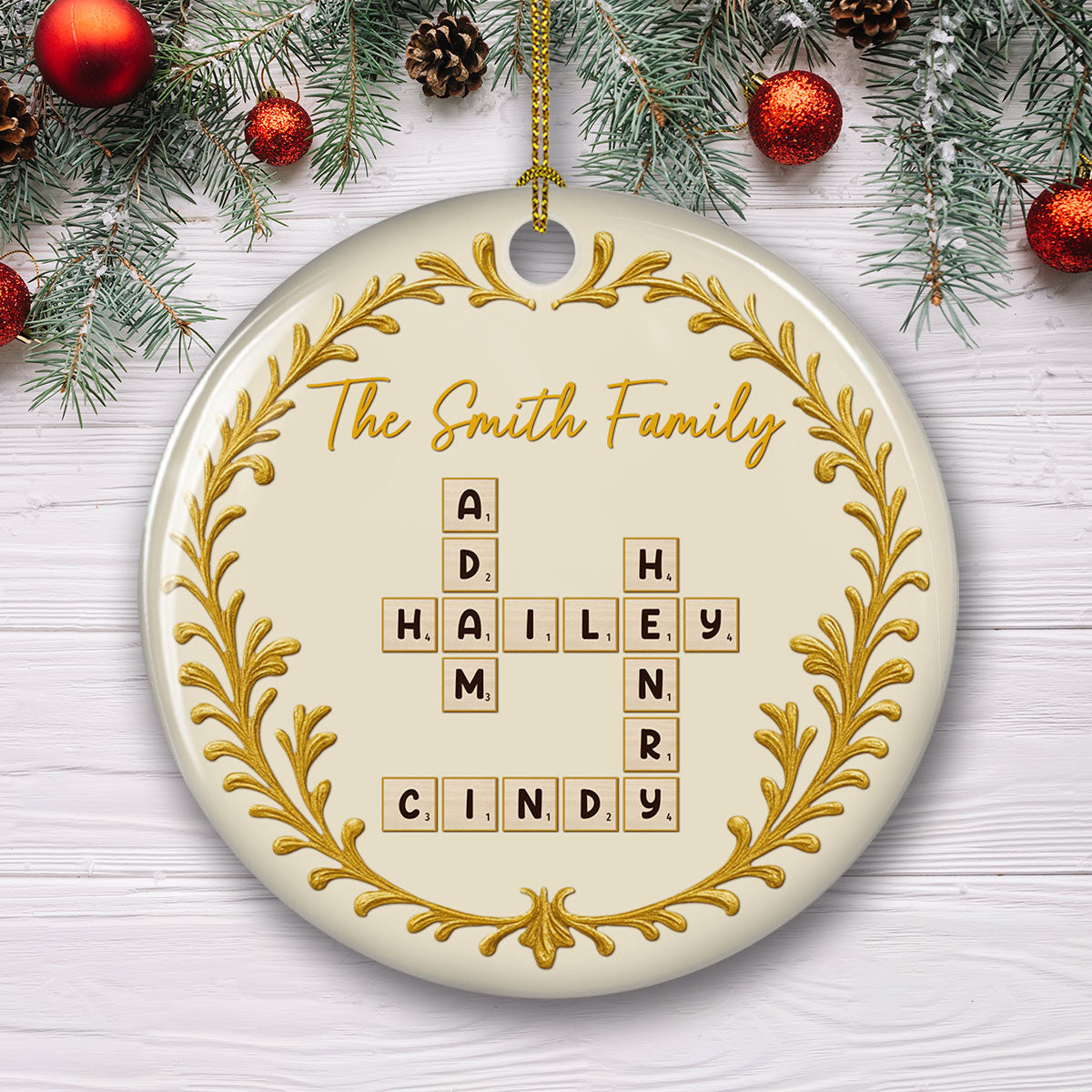Custom Family Ornament, Christmas Gift for Family Members •  The Family - Personalized Ceramic Ornament