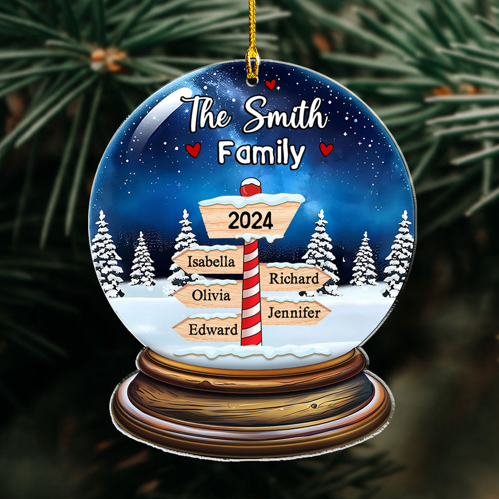 Custom Family Ornament, Christmas Gift for Family Members •  Snow Family - Personalized Acrylic Ornament