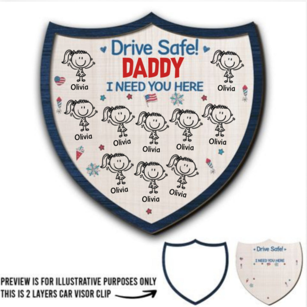 Papa America - Personalized Car Visor Clip