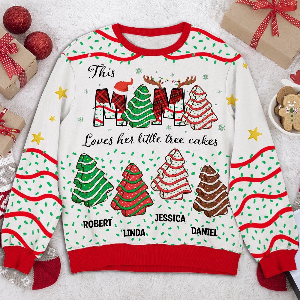 Custom Grandma Christmas Sweatshirt, Gift for Mothers • Grandma Christmas Tree Cake - Personalized All-Over-Print Sweatshirt