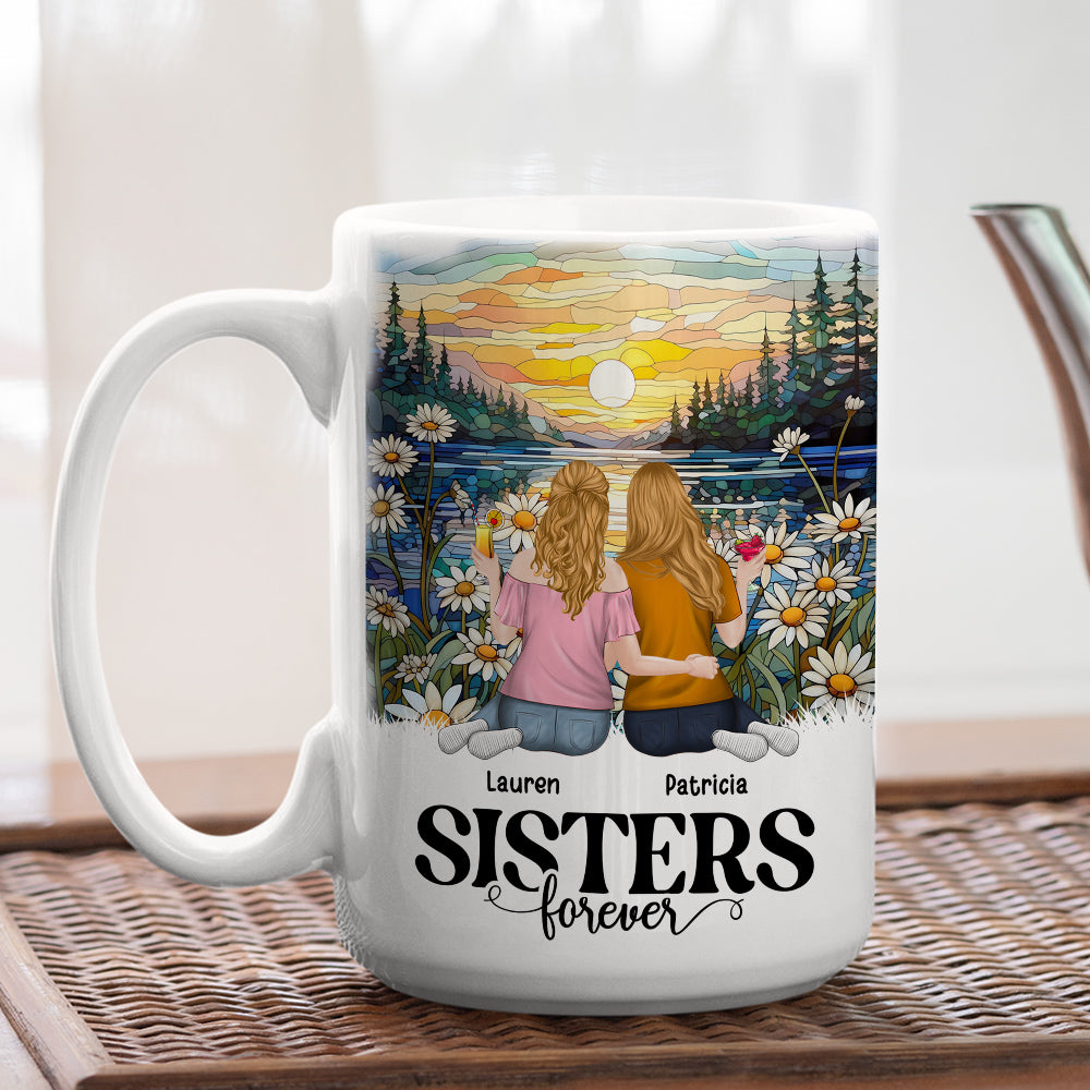 Custom Best Friend, Christmas & Birthday Friendship Keepsake Gift • Sisters Forever - Personalized Coffee Mug