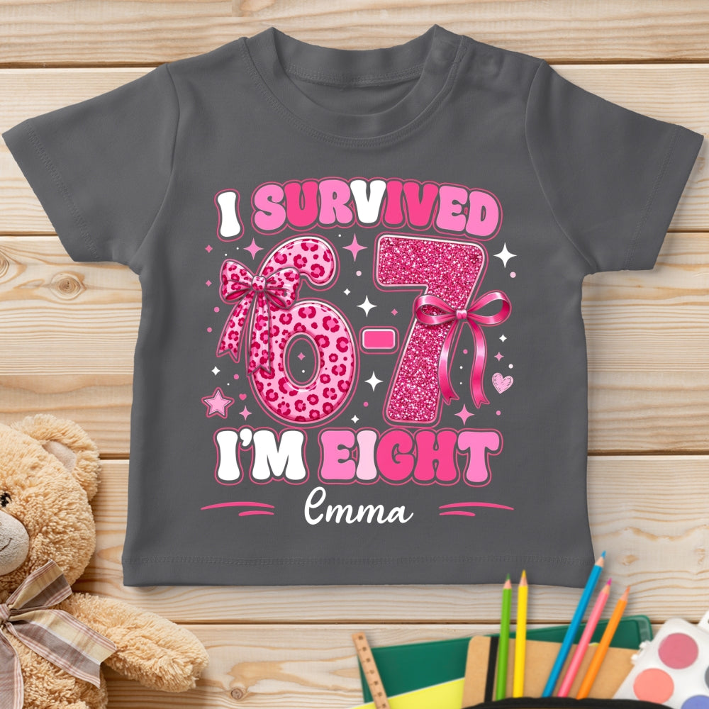 Custom Christmas & Birthday Gift for Daughter • Made It To Eight - Personalized Youth T-shirt