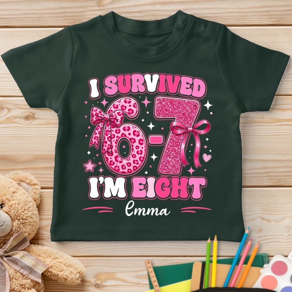 Custom Christmas & Birthday Gift for Daughter • Made It To Eight - Personalized Youth T-shirt