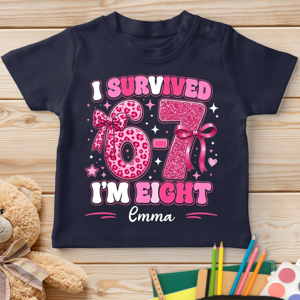 Custom Christmas & Birthday Gift for Daughter • Made It To Eight - Personalized Youth T-shirt