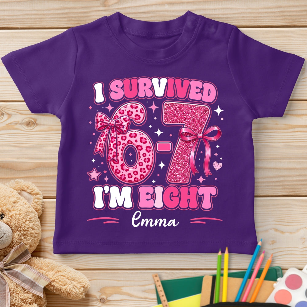 Custom Christmas & Birthday Gift for Daughter • Made It To Eight - Personalized Youth T-shirt