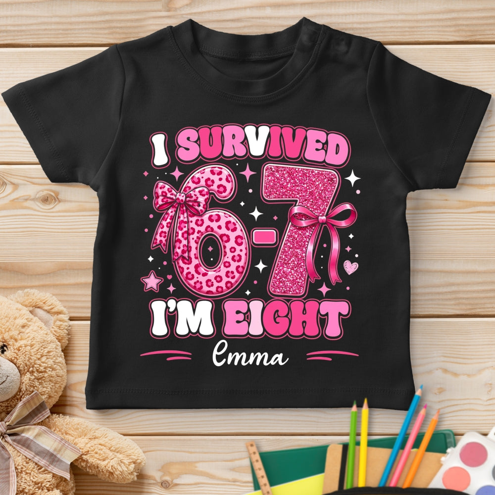 Custom Christmas & Birthday Gift for Daughter • Made It To Eight - Personalized Youth T-shirt