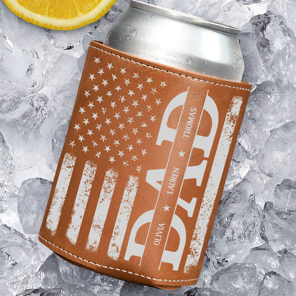 The Best Daddy - Personalized Leather Can Cooler