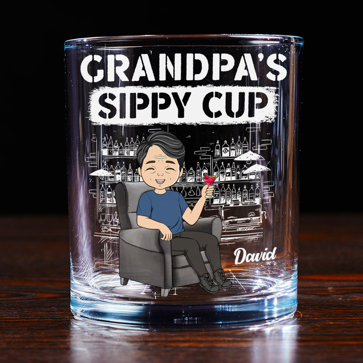 Custom Father's Day Birthday Gifts for Dad • Dad Sippy Cup - Personalized Whiskey Glass