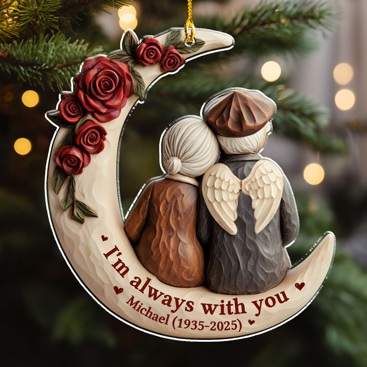 Custom Keepsake Christmas Ornament •  Gone But Not Forgotten - Personalized Acrylic Ornament