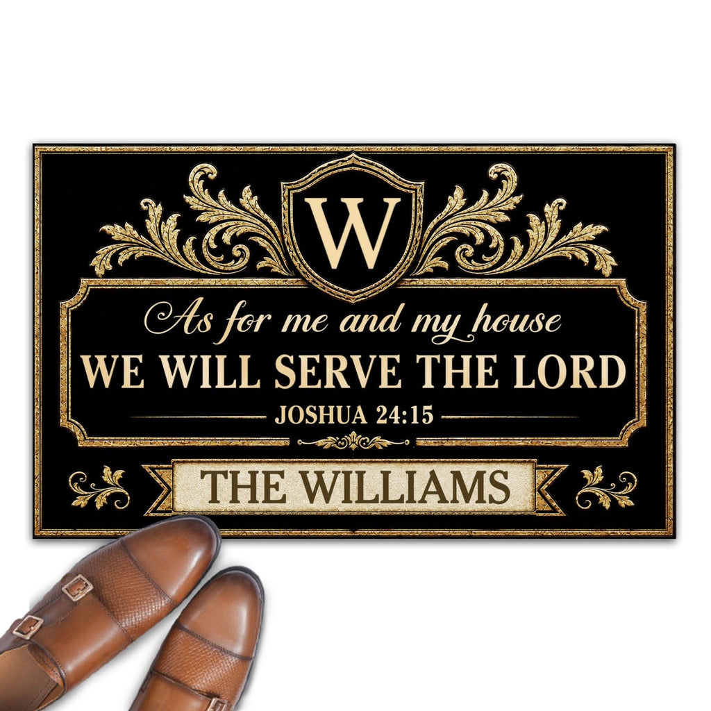 Together We Serve the Lord - Personalized Doormat