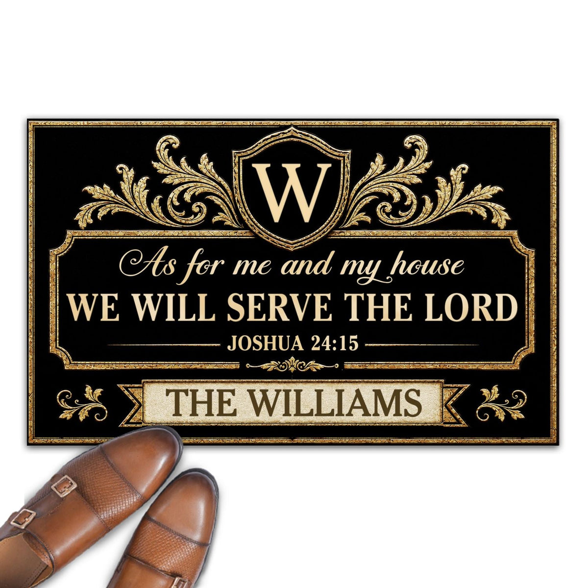 Together We Serve the Lord - Personalized Doormat