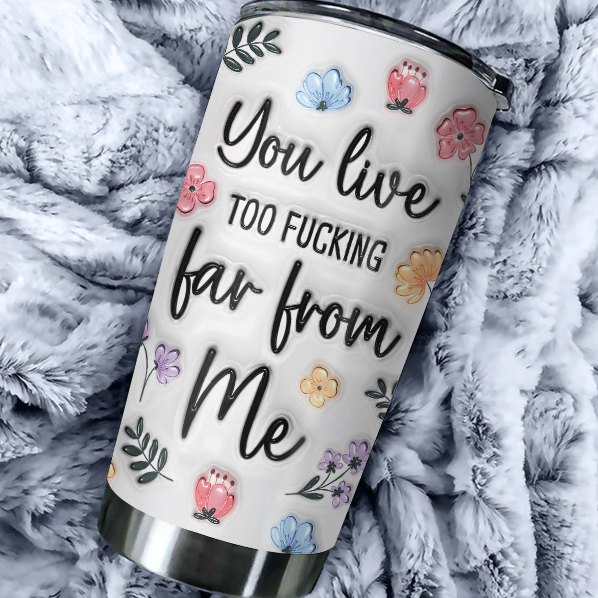 Custom Christmas Birthday Gifts For Best Friend • Miles Apart But Hearts Close - Personalized 3D Inflated Effect Tumbler