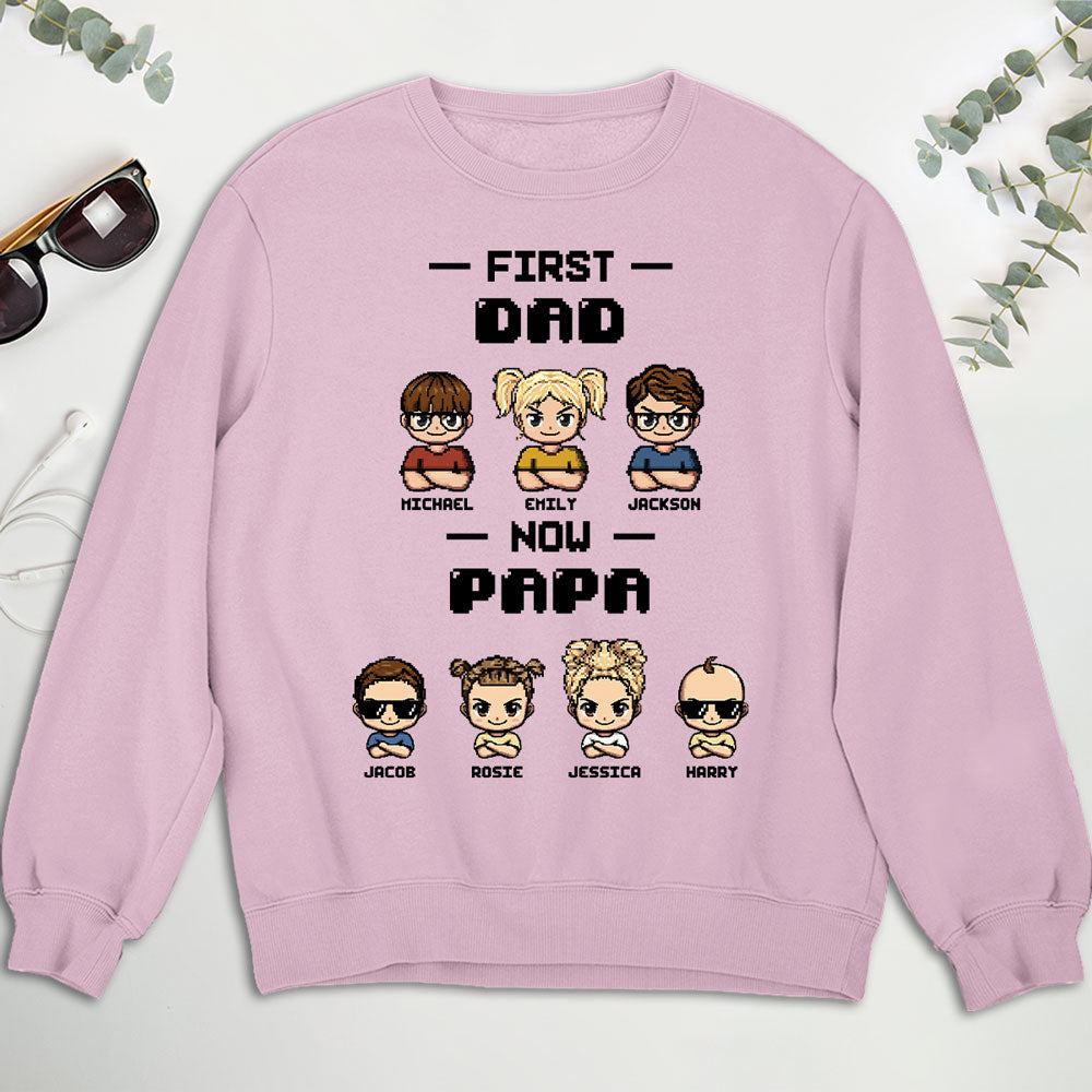 Custom Father's Day, Special Gift for Dad & Grandpa • First Dad Now Papa Cartoon - Personalized Shirt