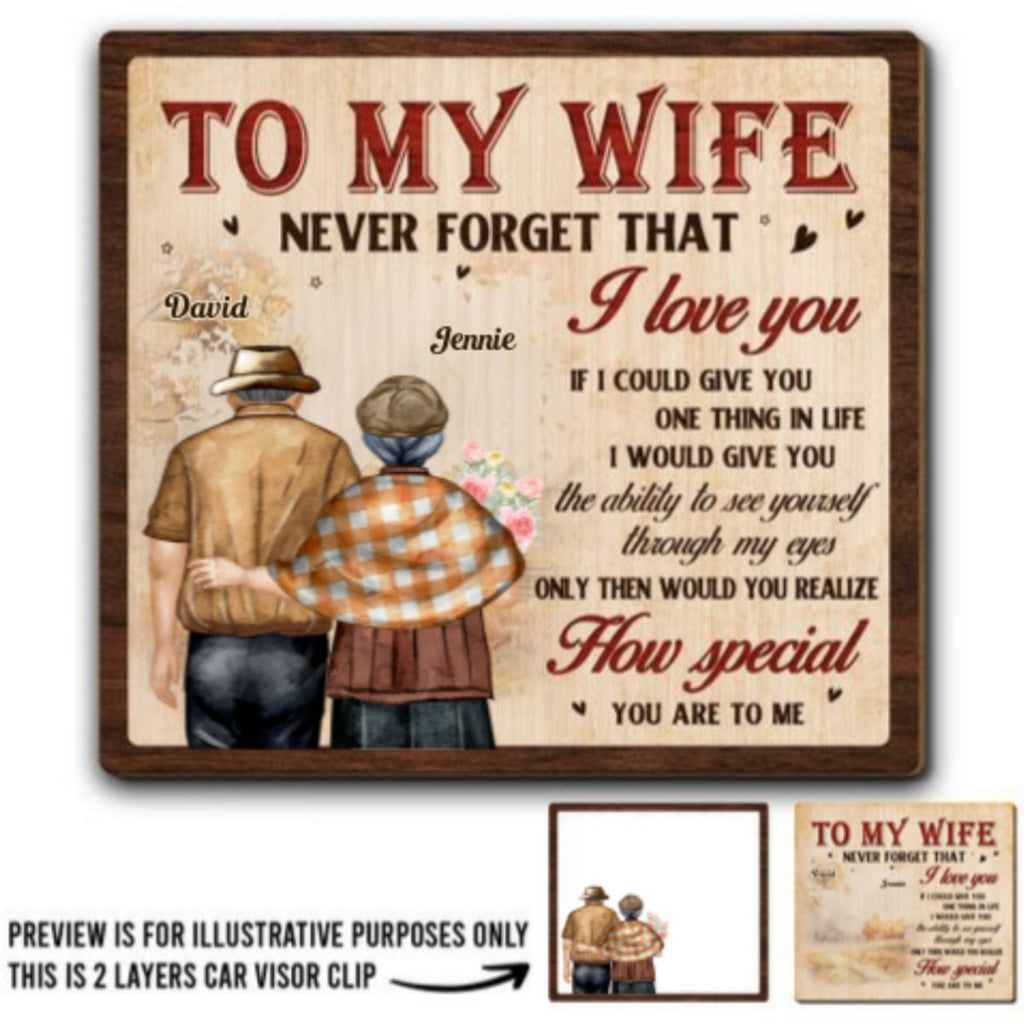 To My Wife - Personalized Car Visor Clip