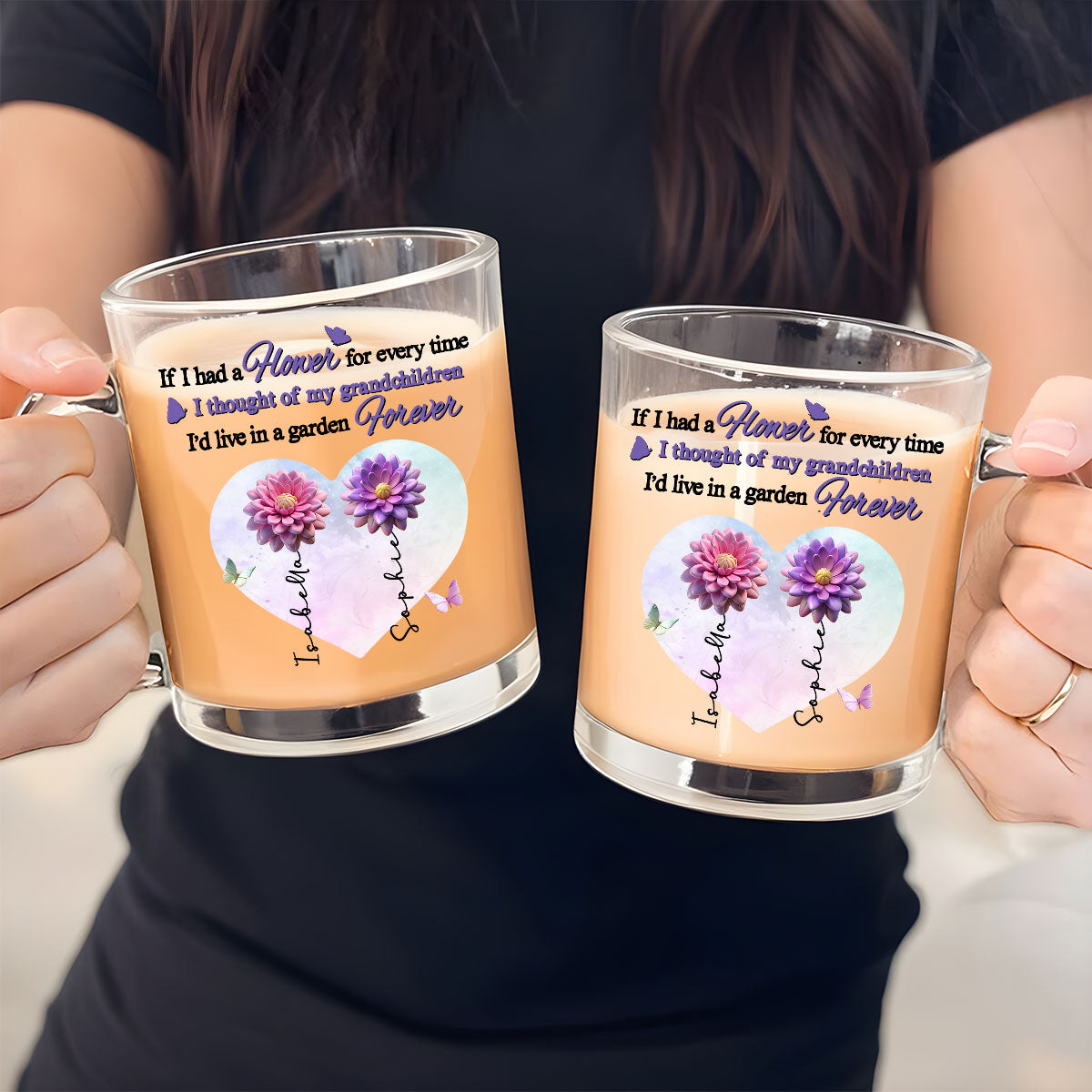 Custom Mother's Day Gift for Mom & Grandma • Grandchildren Are My Greatest Blessing - Personalized Glass Mug