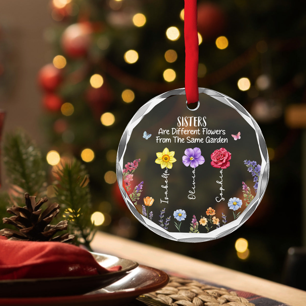 Custom Brothers & Sisters Christmas Ornament •  Brothers And Sisters Grow Love - Personalized Glass Ornament