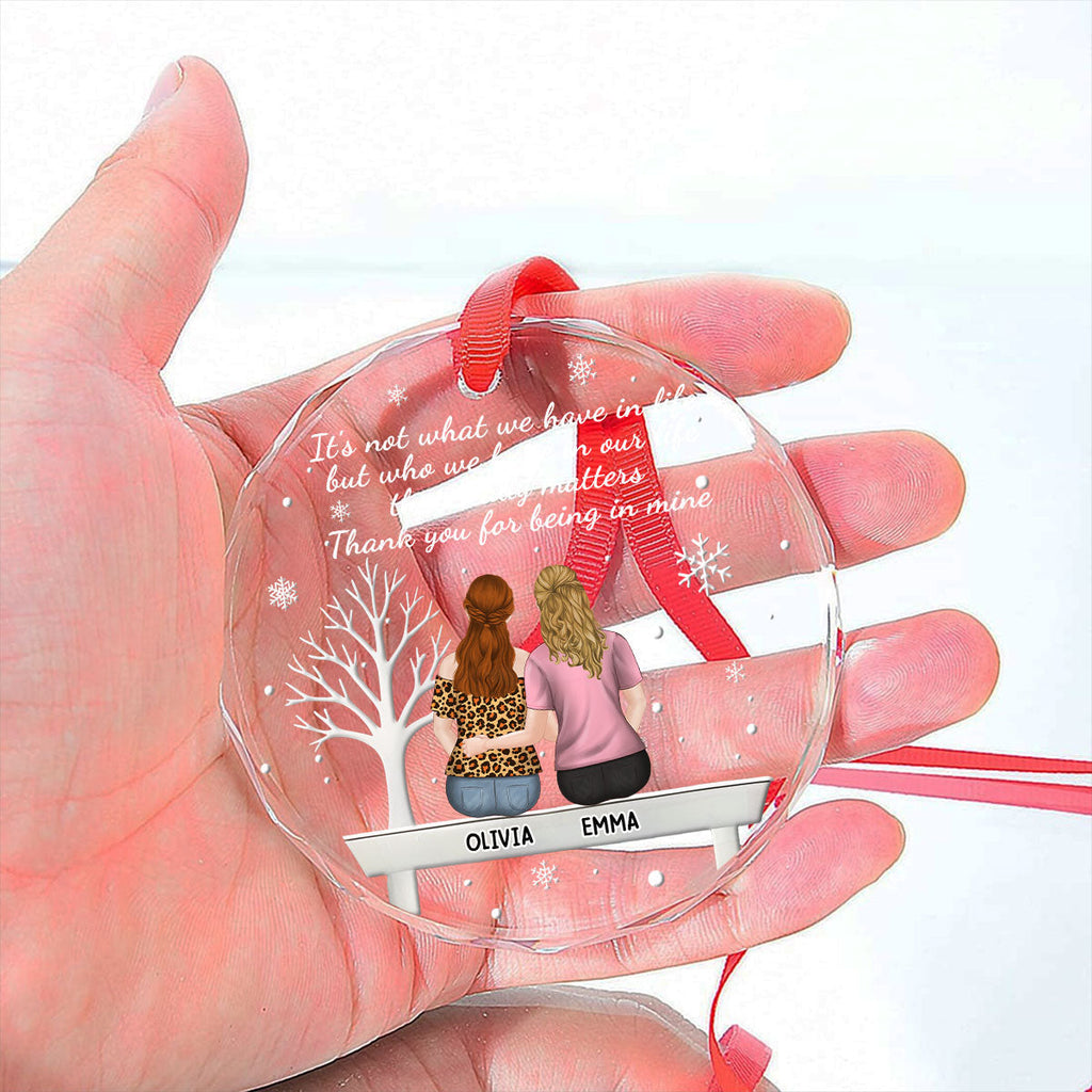 Custom Friendship Christmas Ornament, Best Friend Gift •  Heartfelt Friendship Token - Personalized Glass Ornament