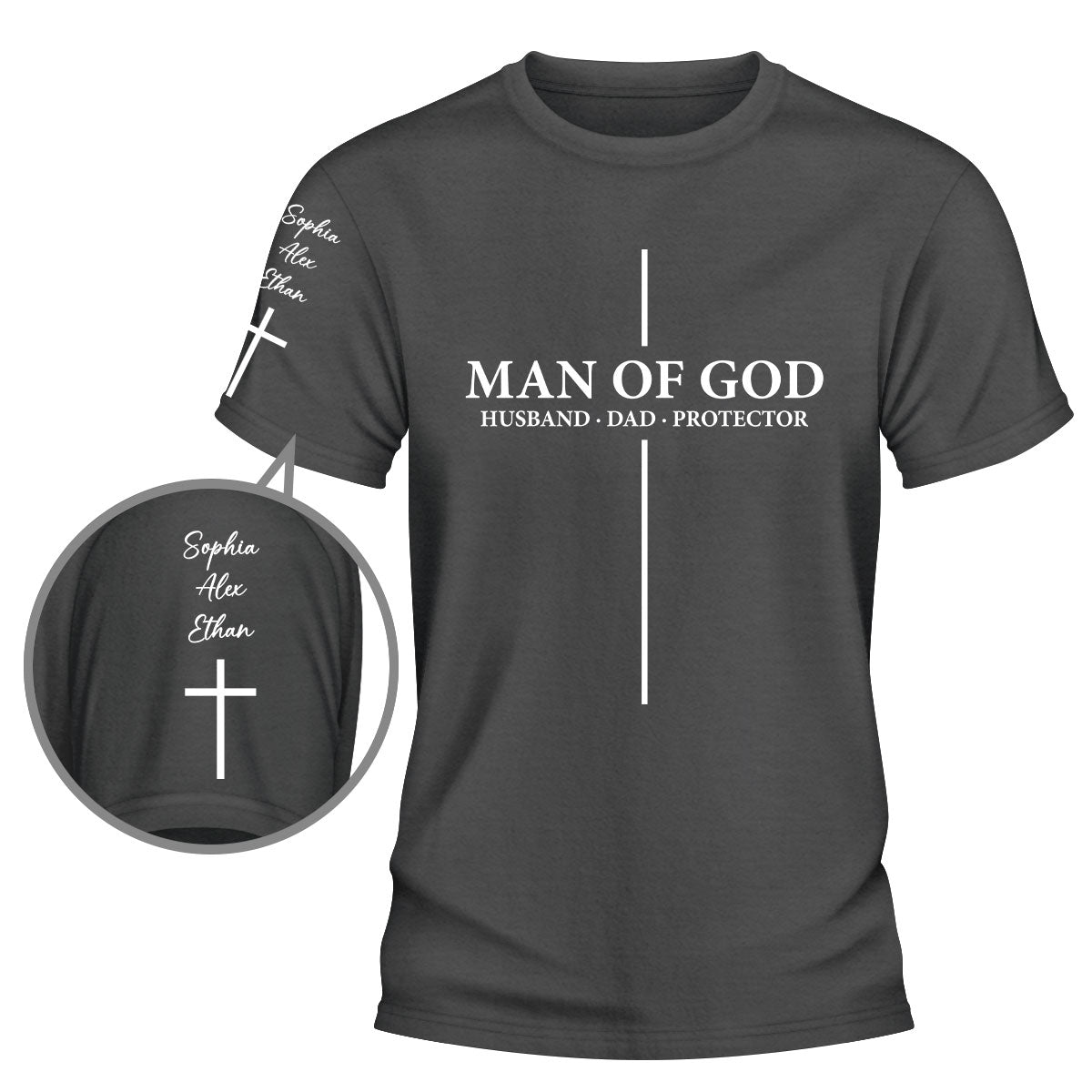 Custom Father's Day, Special Gift for Dad & Grandpa • Husband Dad Protector - Personalized Shirt With Design On Sleeve
