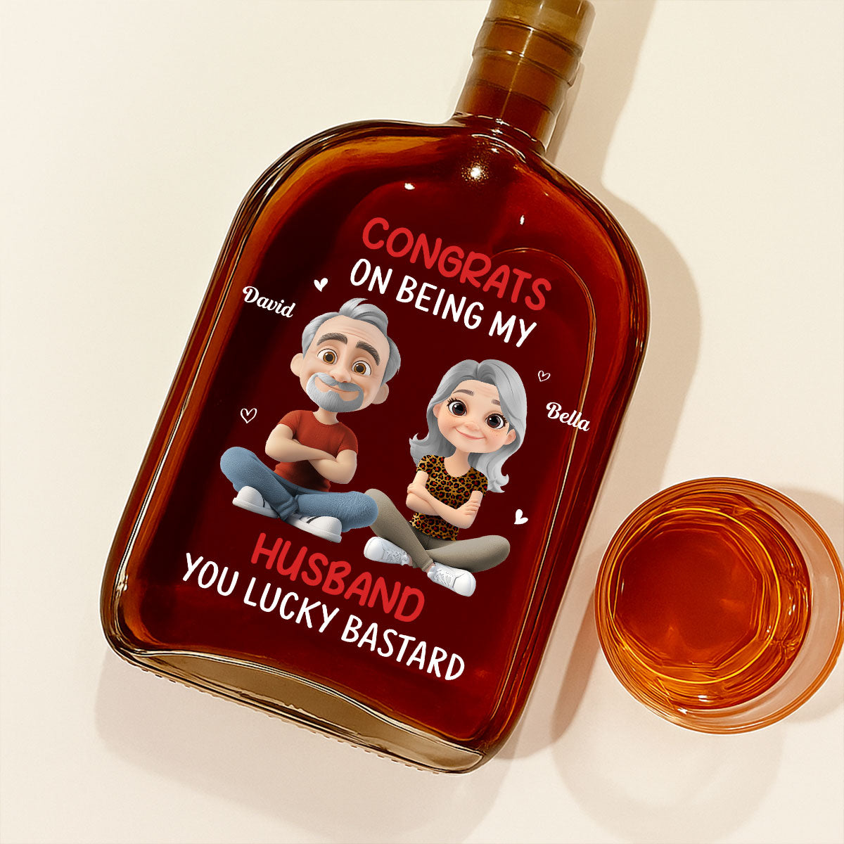 Congrats My Husband - Personalized Spirits Decanter