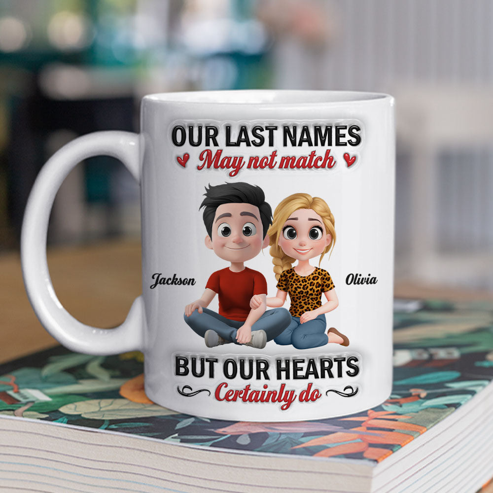 Custom Anniversary Keepsake Gifts For Couple • Our Hearts Are Truly Connected - Personalized 3D Inflated Effect Mug
