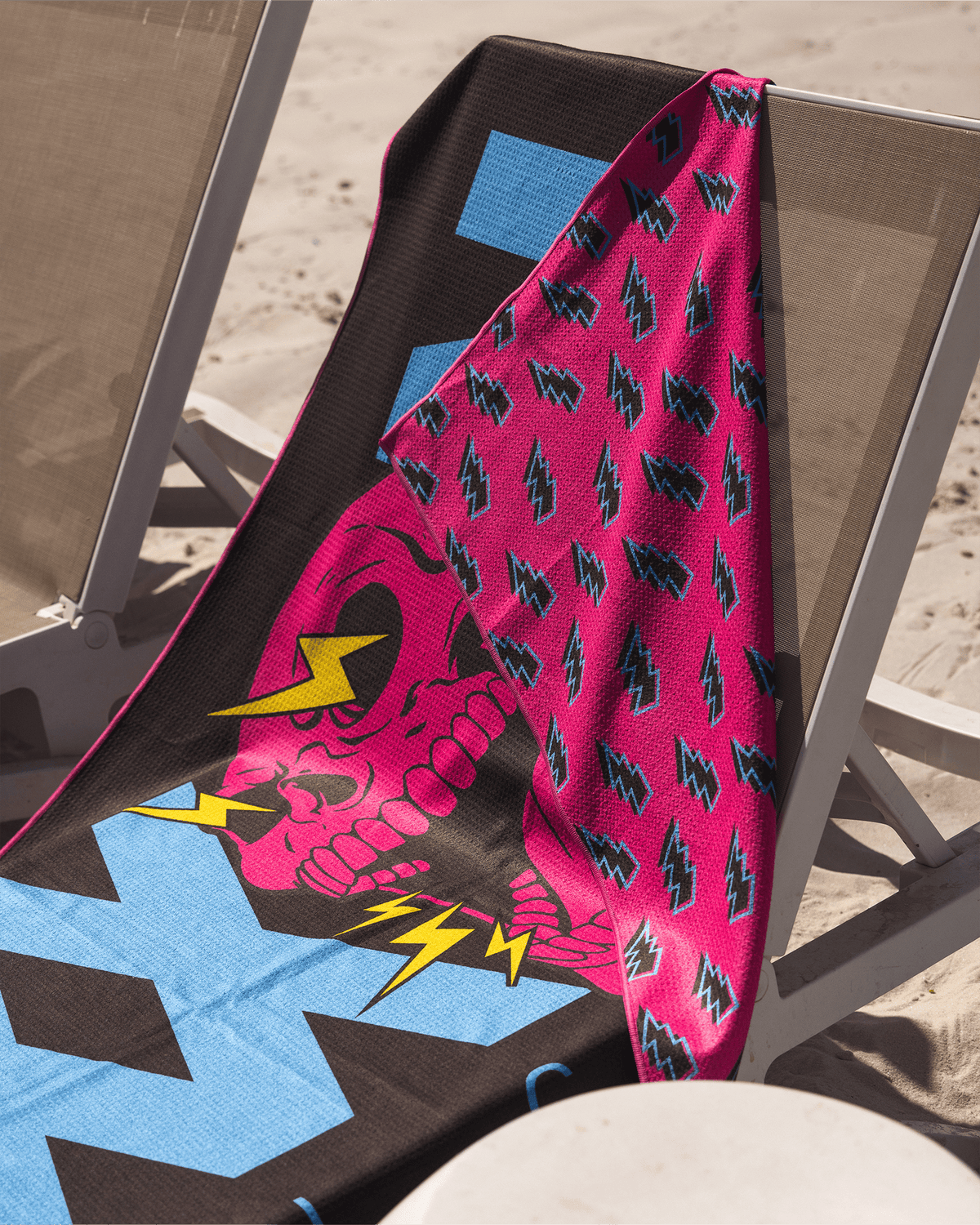 Pink Bolt Quick Dry Beach Towel