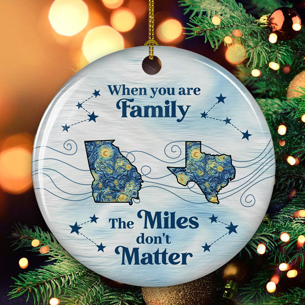 Custom Family Ornament, Christmas Gift for Family Members •  Home Is Love - Personalized Ceramic Ornament