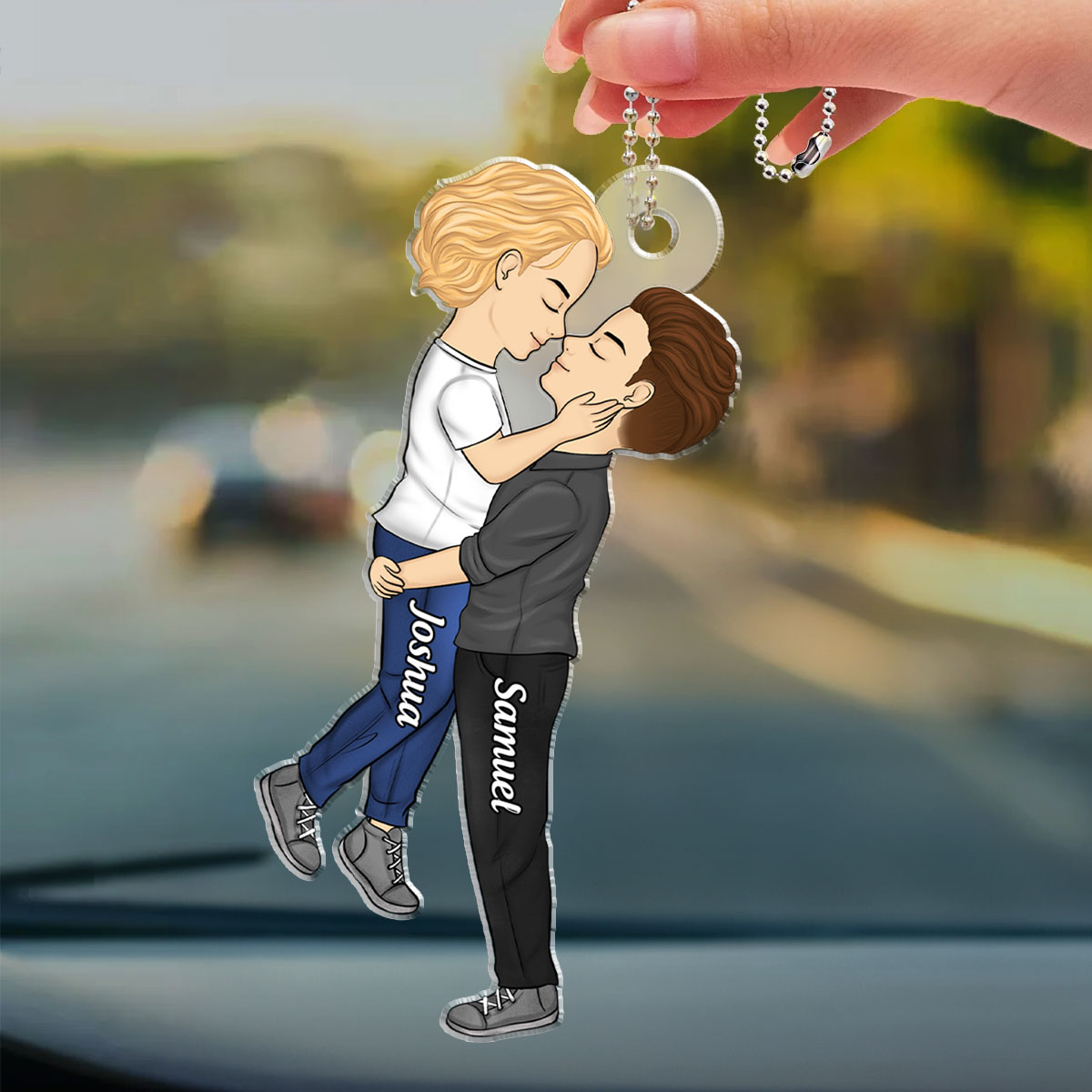 Love is Love - Personalized Car Ornament