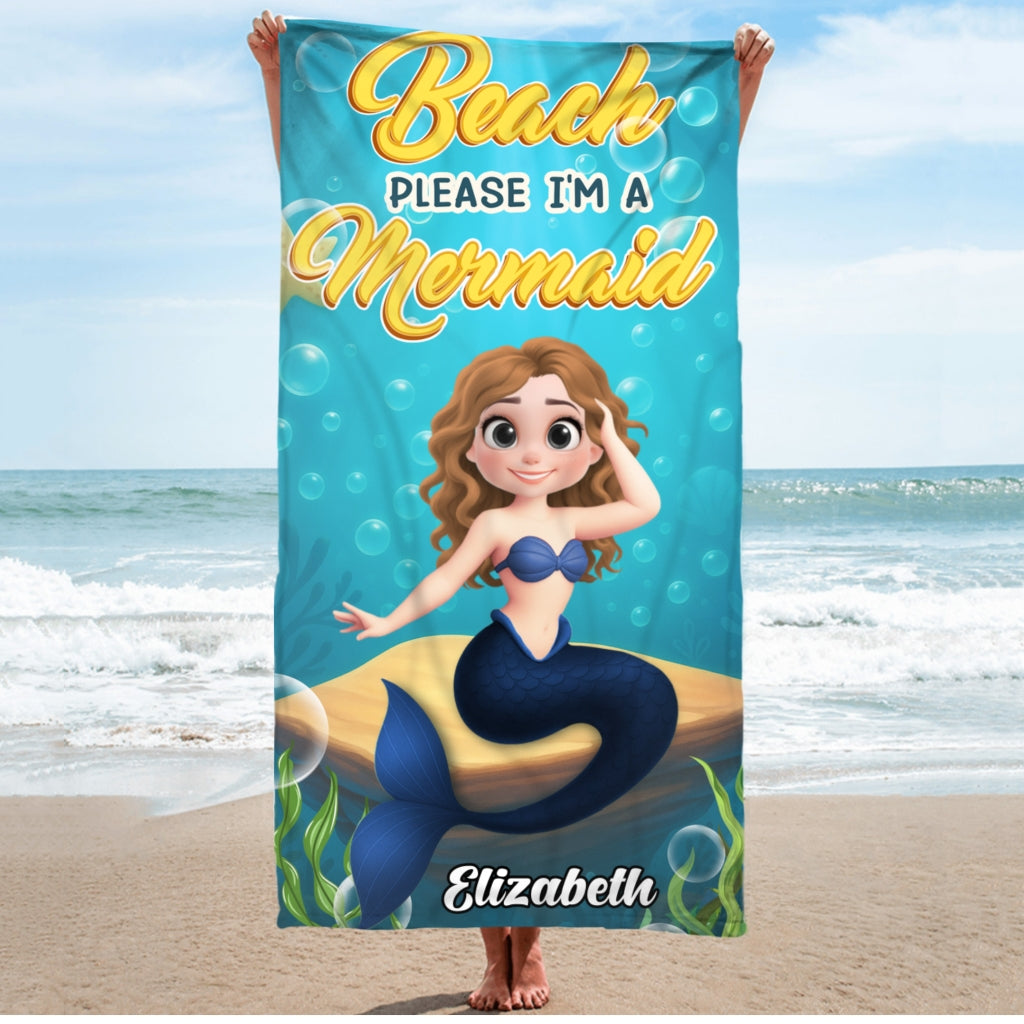 I Am Mermaid - Personalized Beach Towel