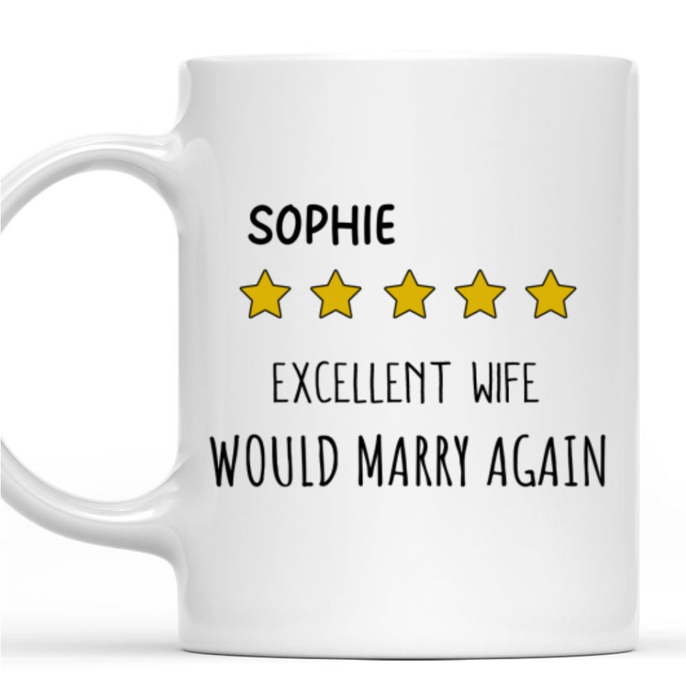 Custom Anniversary Keepsake Gifts For Couple • Excellent Wife - Personalized Coffee Mug