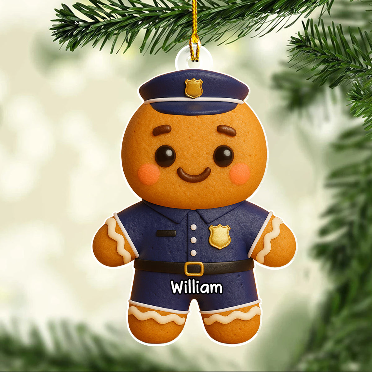 Custom Coworker Christmas Ornament, Team Appreciation Gift •  Job Gingerbread - Personalized Acrylic Ornament