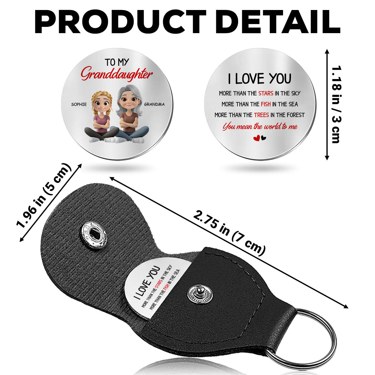 Custom Coin Keychain, Christmas Birthday Gift For Son Daughter • More Than Everything - Personalized Pocket Hug