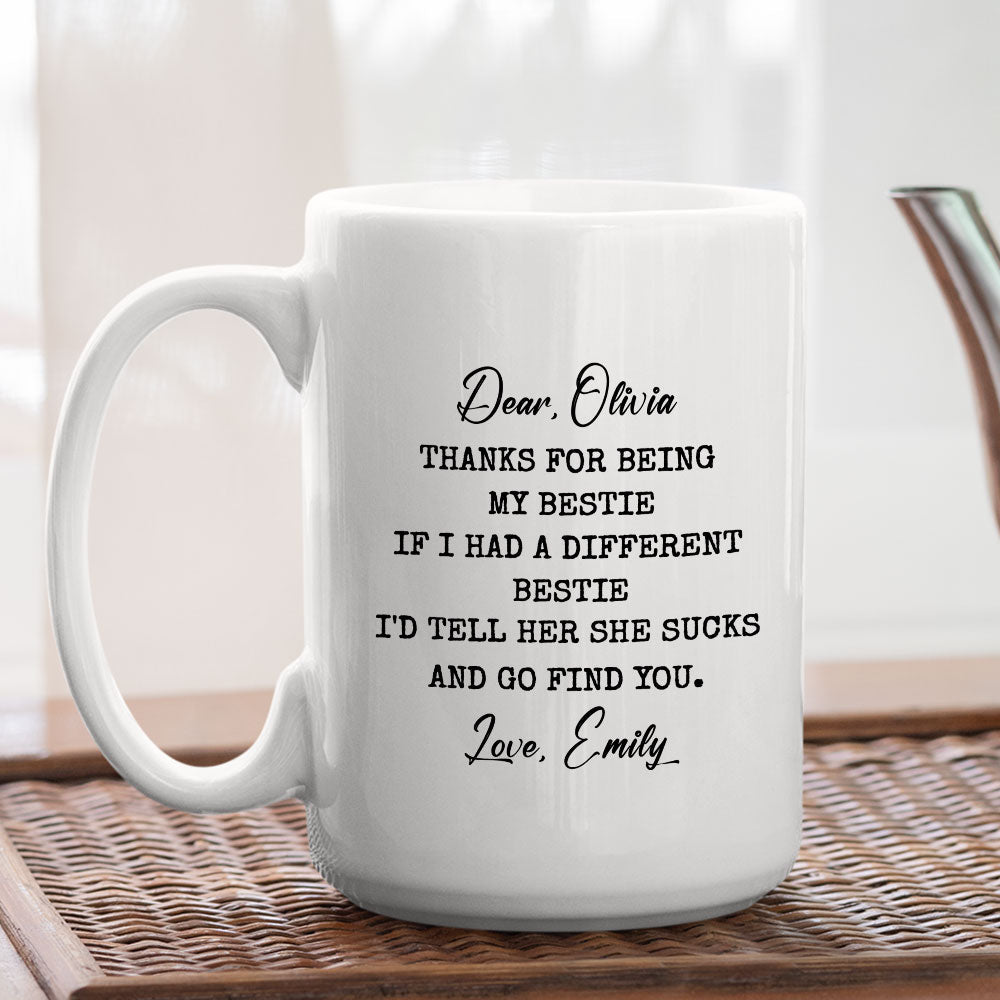 Custom Best Friend, Christmas & Birthday Friendship Keepsake Gift • A Different Bestie - Personalized Coffee Mug