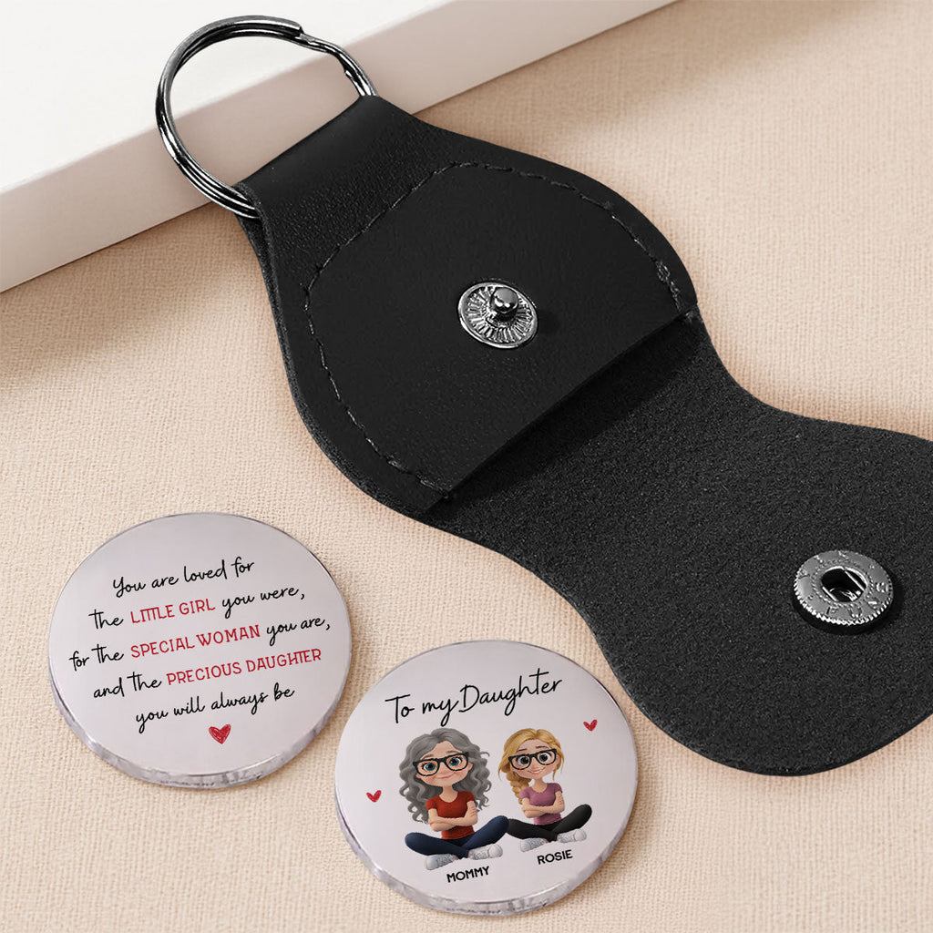 Custom Coin Keychain for Daughter Mom, Mother's Day Birthday Gifts • You Are Loved For - Personalized Pocket Hug
