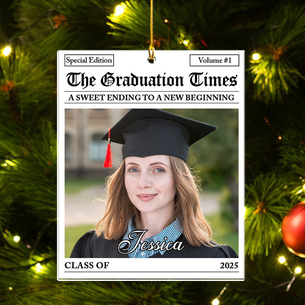 Custom Photo Family Ornament, Christmas Gift for Family Members • The Graduation Times - Personalized Acrylic Ornament