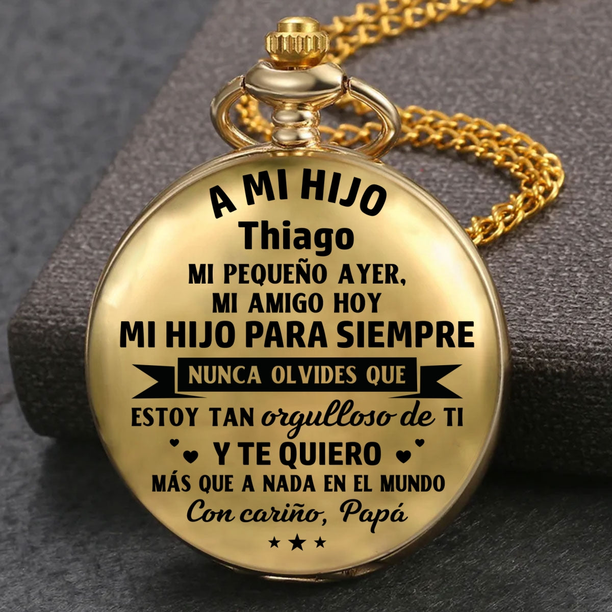 Mi Hijo Para Siempre Versión 2 - Reloj de Bolsillo Personalizado