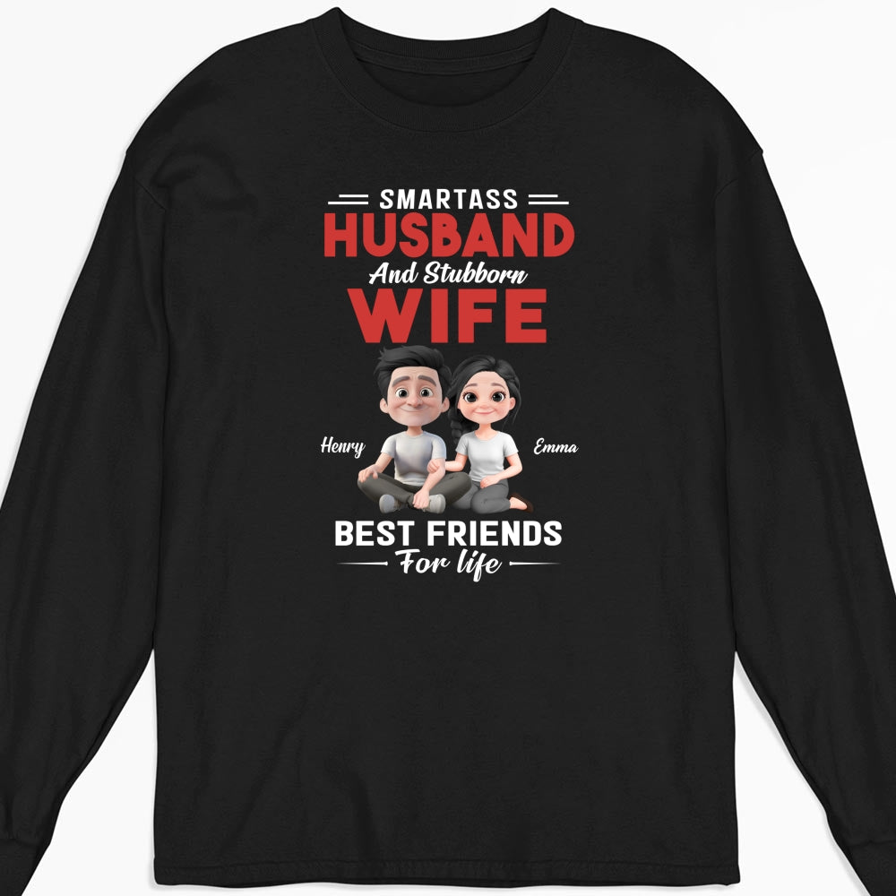 Custom Christmas Anniversary Keepsake Gifts For Wife • Smartass Husband And Stubborn Wife - Personalized Shirt