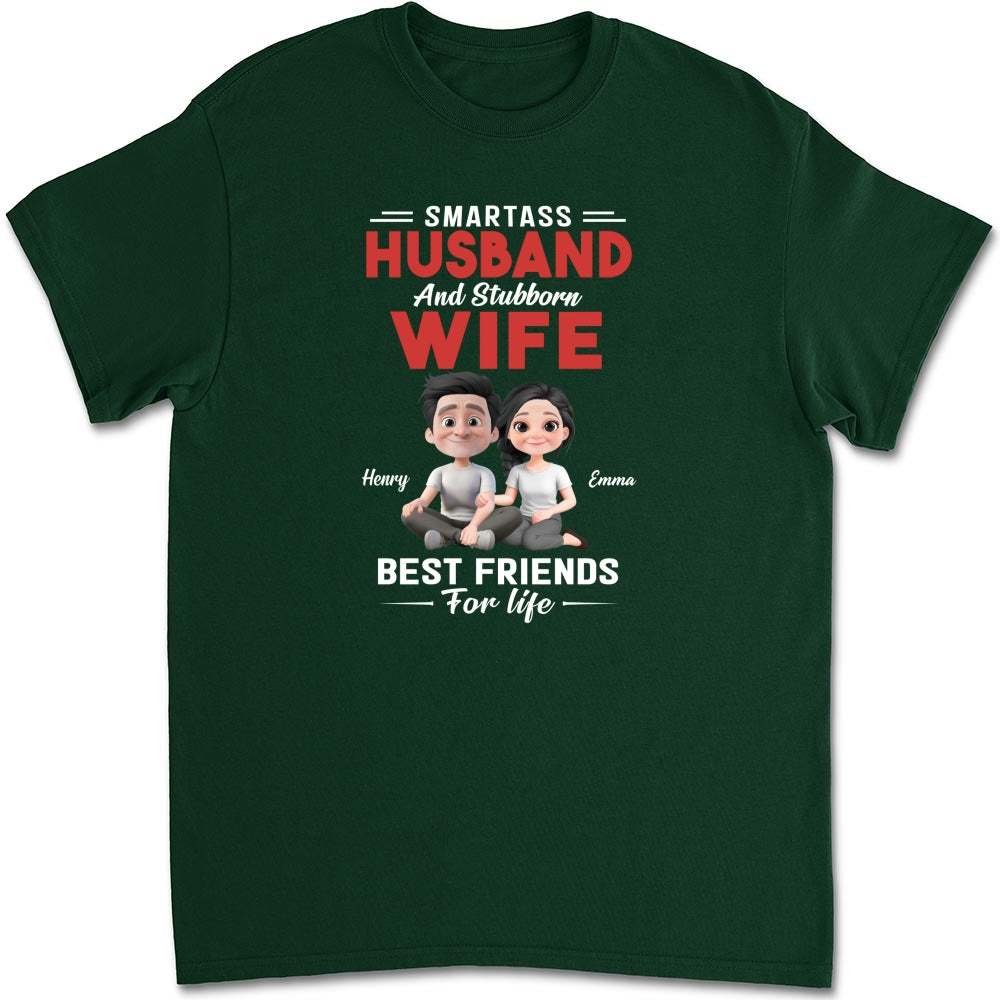 Custom Christmas Anniversary Keepsake Gifts For Wife • Smartass Husband And Stubborn Wife - Personalized Shirt
