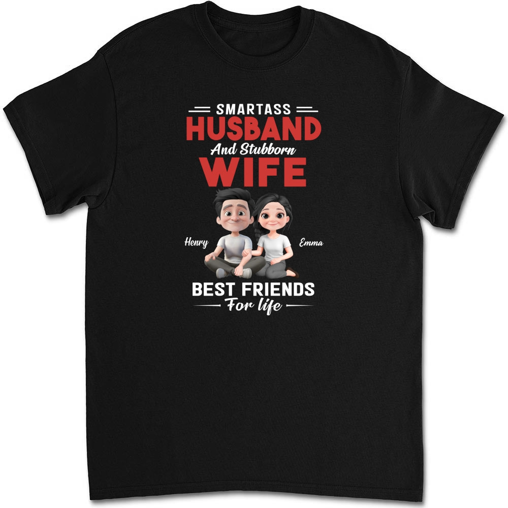 Custom Christmas Anniversary Keepsake Gifts For Wife • Smartass Husband And Stubborn Wife - Personalized Shirt