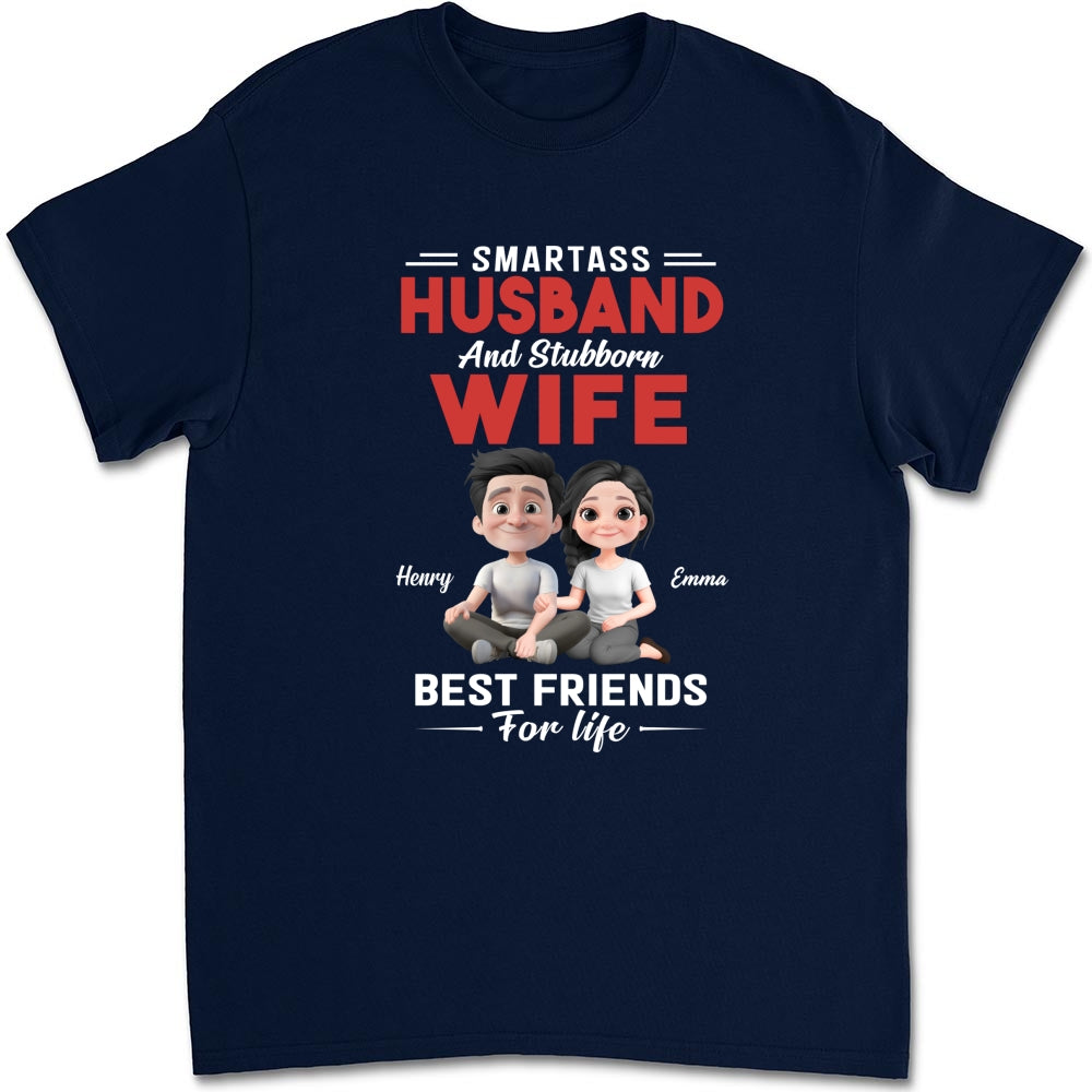 Custom Christmas Anniversary Keepsake Gifts For Wife • Smartass Husband And Stubborn Wife - Personalized Shirt