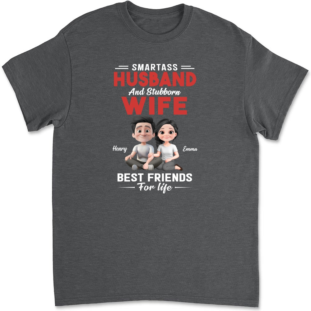 Custom Christmas Anniversary Keepsake Gifts For Wife • Smartass Husband And Stubborn Wife - Personalized Shirt