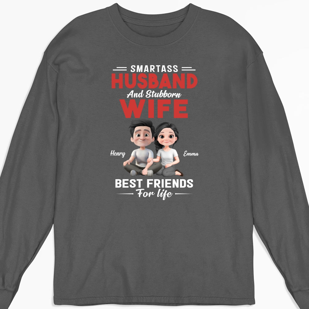 Custom Christmas Anniversary Keepsake Gifts For Wife • Smartass Husband And Stubborn Wife - Personalized Shirt