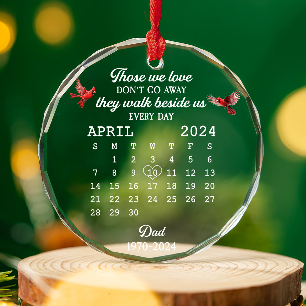 Custom Memorial Christmas Ornament, Sympathy Keepsake •  With Us Always - Personalized Glass Ornament